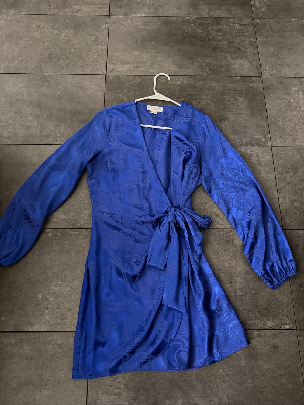 Never Fully Dressed Cobalt Blue Long Sleeve Wrap Dress